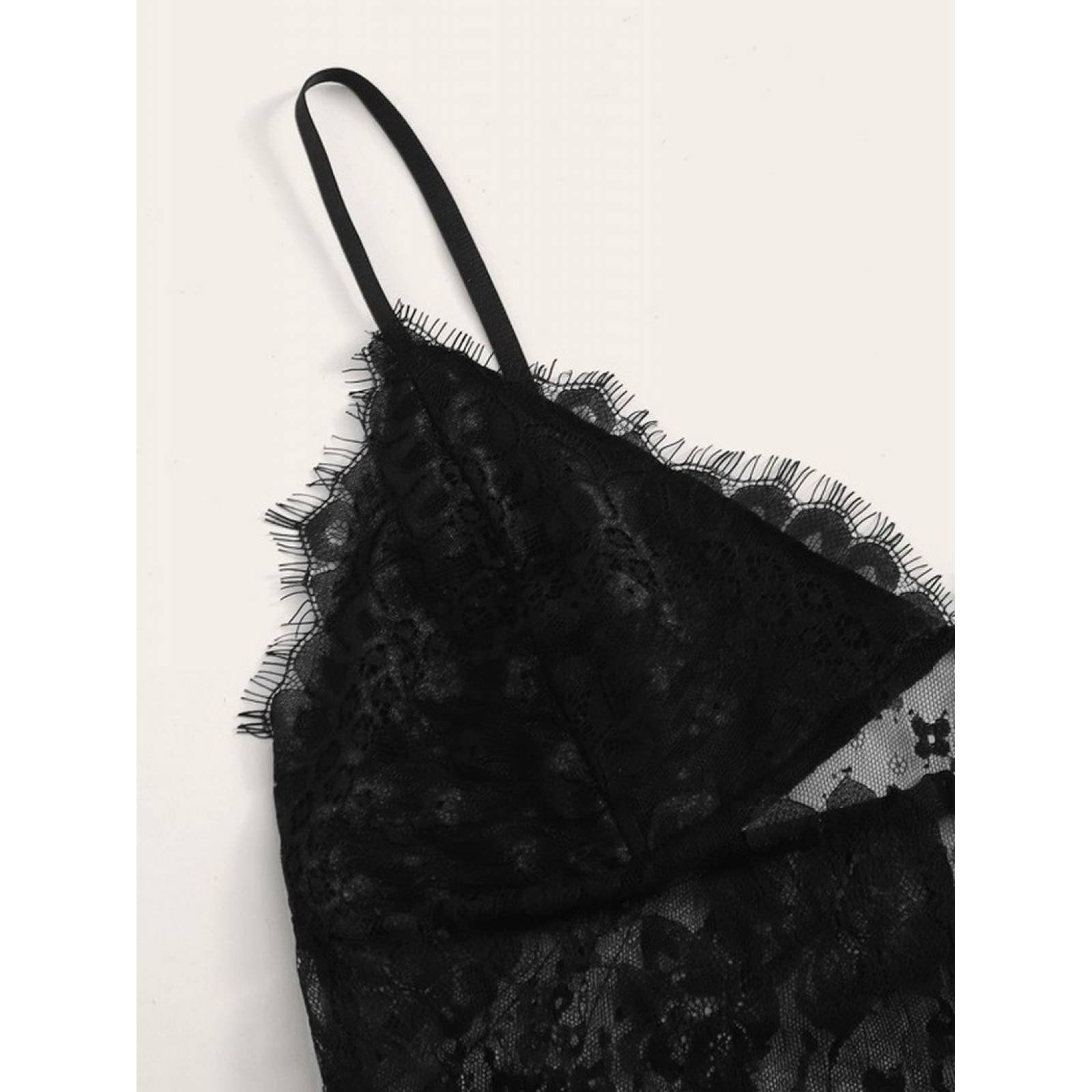 Coordinado Lencería Sexi Top Encaje / Shorts Pijama Dormir