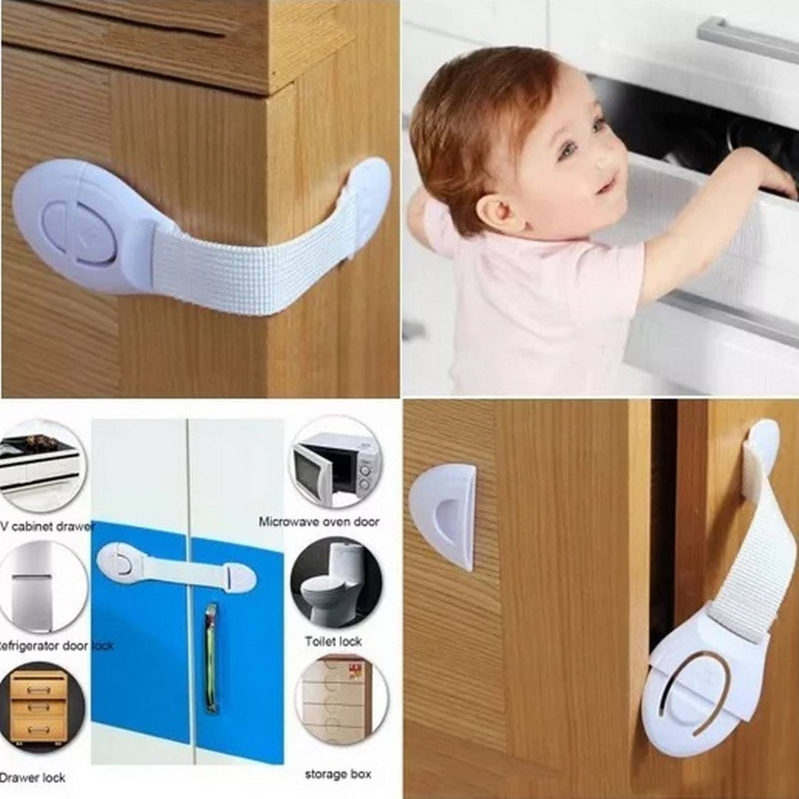 Set 10 Seguros Bebe Para Cajones Puertas Seguridad