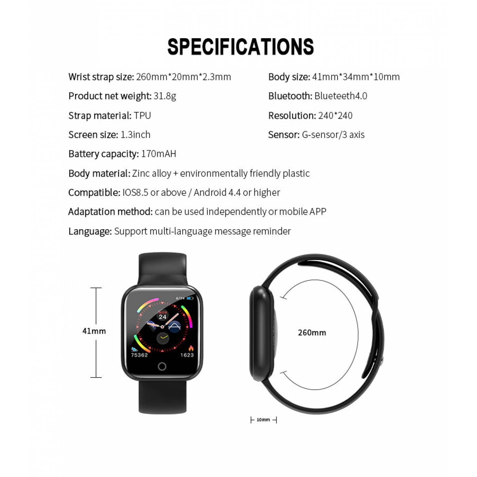 Smartwatch i5 online caracteristicas