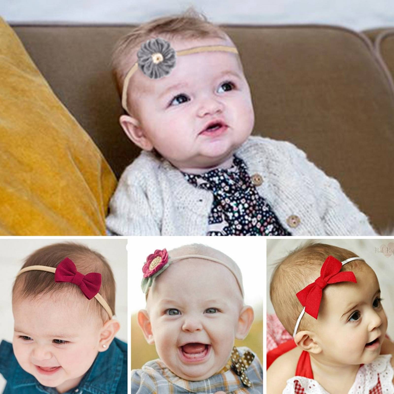 Set De 10 Diademas Tiara Adorno Para Cabello Niña Bebe Moño