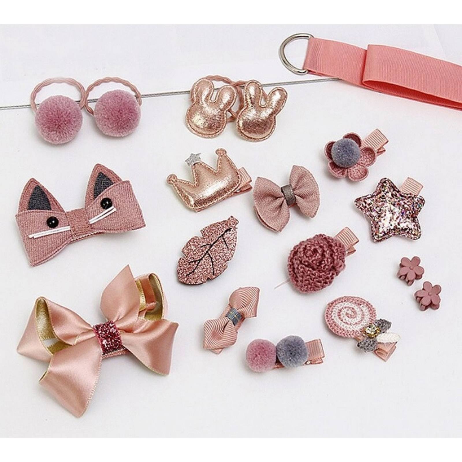 Set De 18 Accesorios Adorno Para Pelo Niña Bebé Pasador Moño