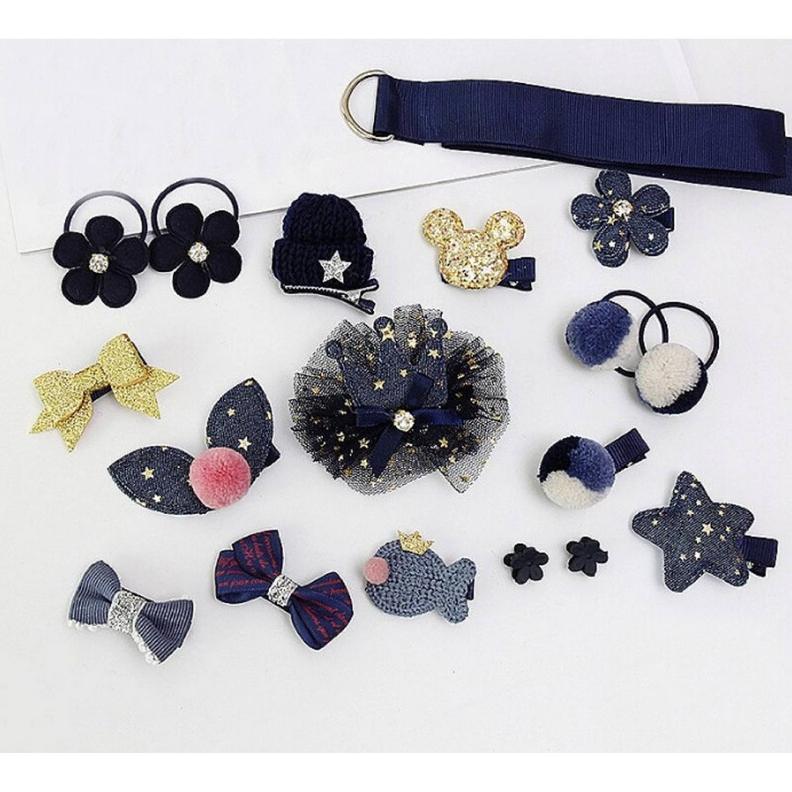 Set De 18 Accesorios Adorno Para Pelo Niña Bebé Pasador Moño