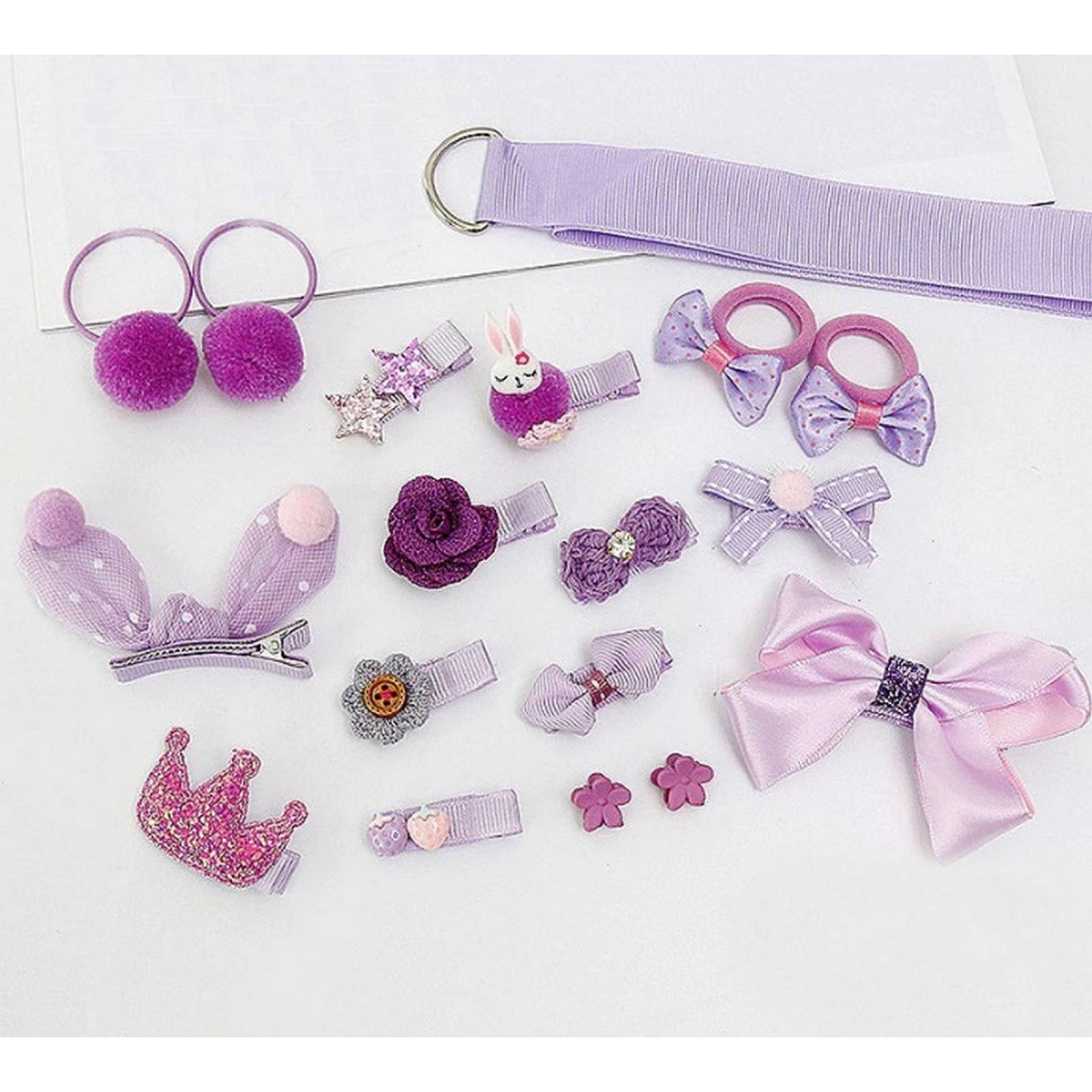 Set De 18 Accesorios Adorno Para Pelo Niña Bebé Pasador Moño