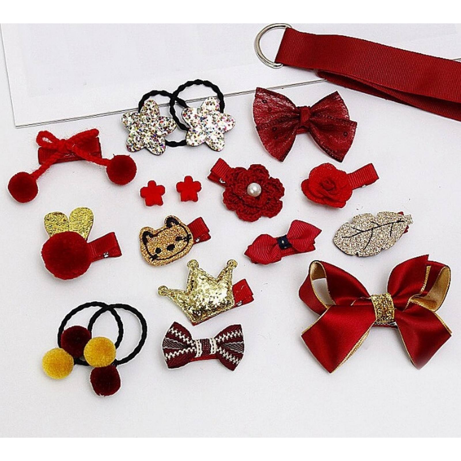Set De 18 Accesorios Adorno Para Pelo Niña Bebé Pasador Moño