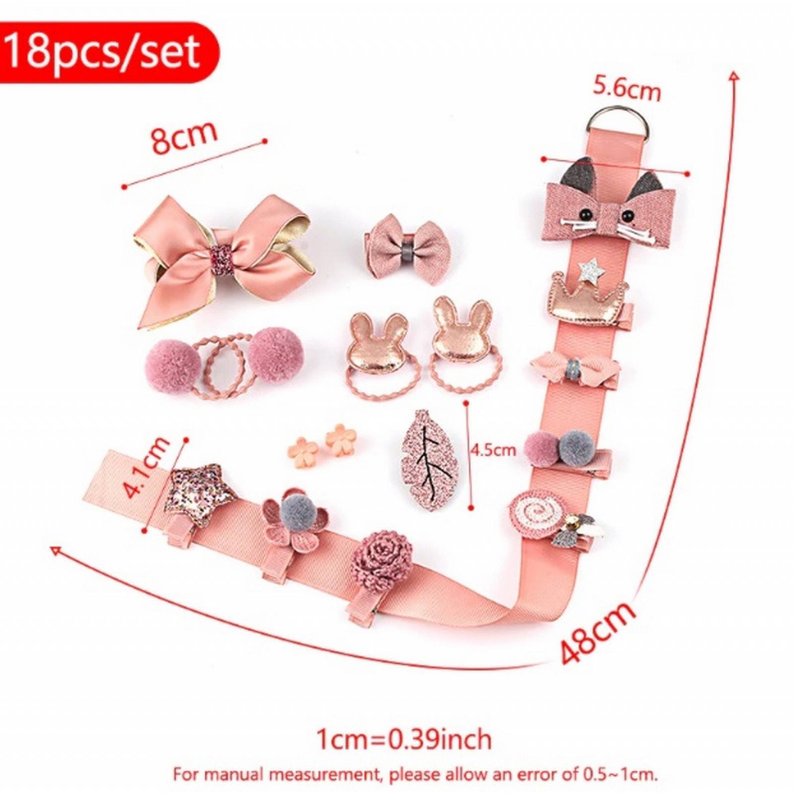 Set De 18 Accesorios Adorno Para Pelo Niña Bebé Pasador Moño