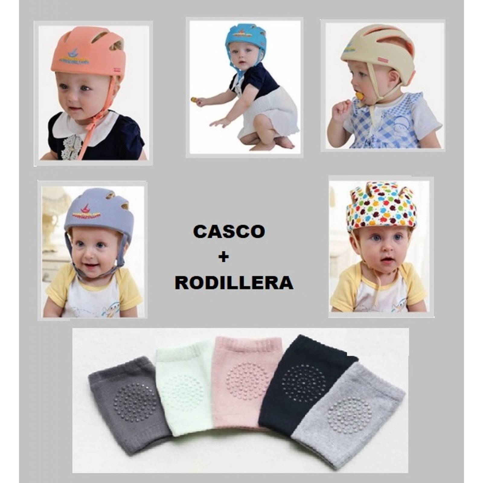 Casco Seguridad Infantil Bebes Y Niños + Rodilleras Gateo.