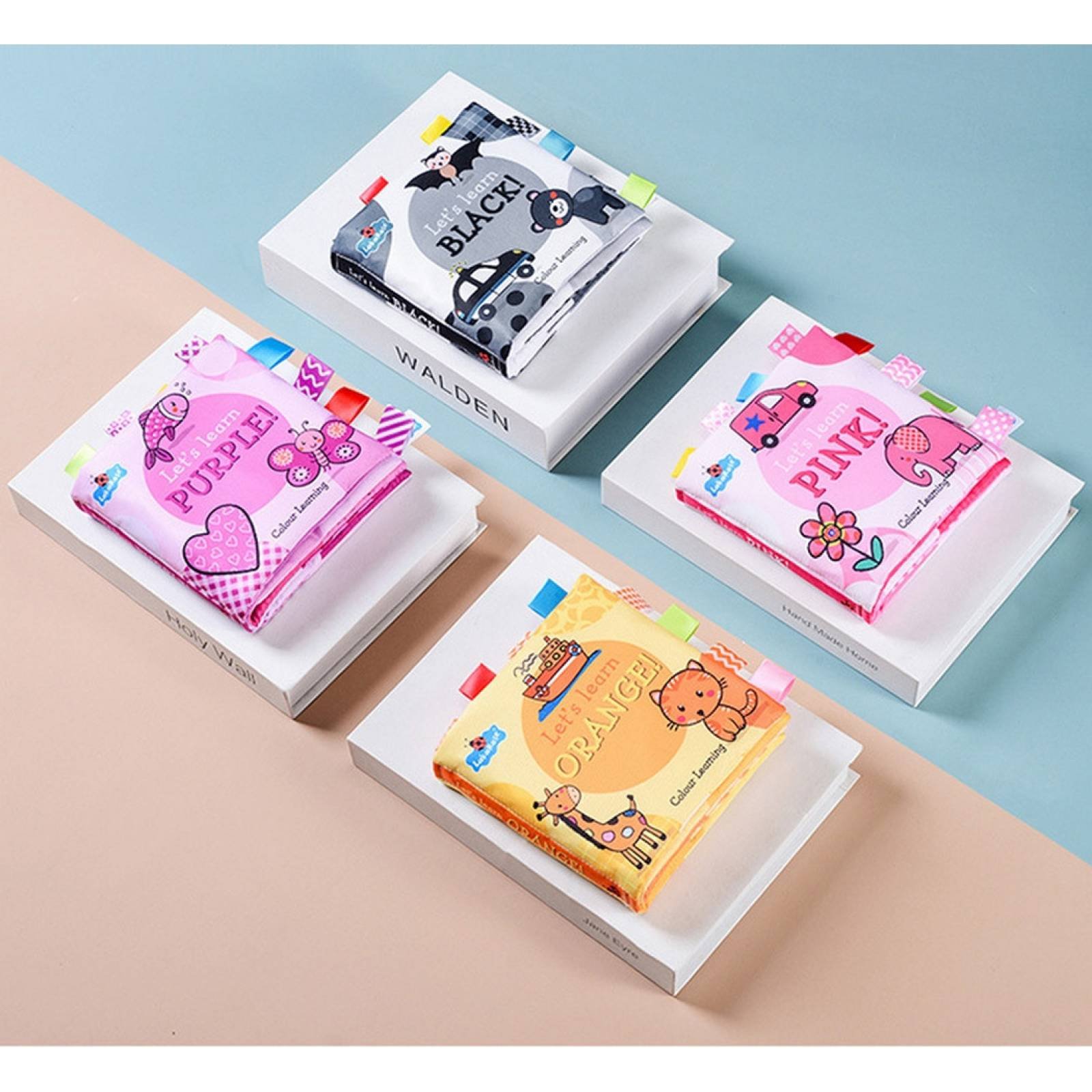 Set de 4 Libros Bebé Texturas Interactivivos Estumulación Dara Baby Jug0032