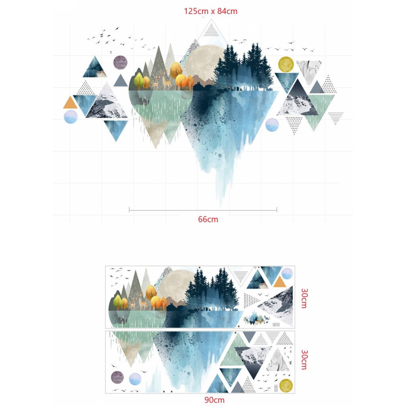 Vinil Decorativo Paisaje Nórdico Pintura Artistica Hogar