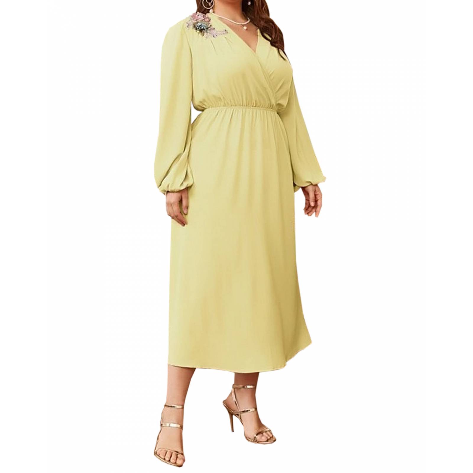 Vestido de Dama Extra Plus Sexi Elegante Para Fiesta Playa