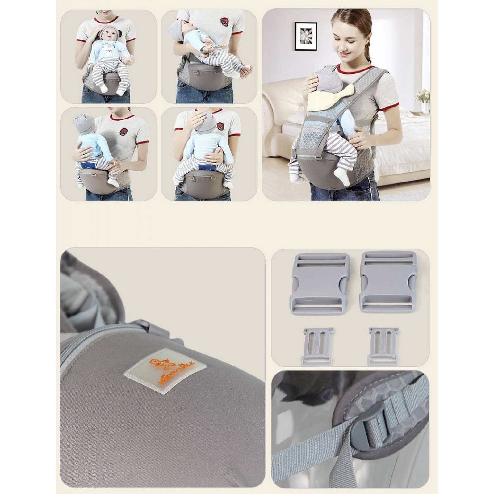 Cangurera Portabebé Mochila Ergonómica Bebe Seat 6 En 1