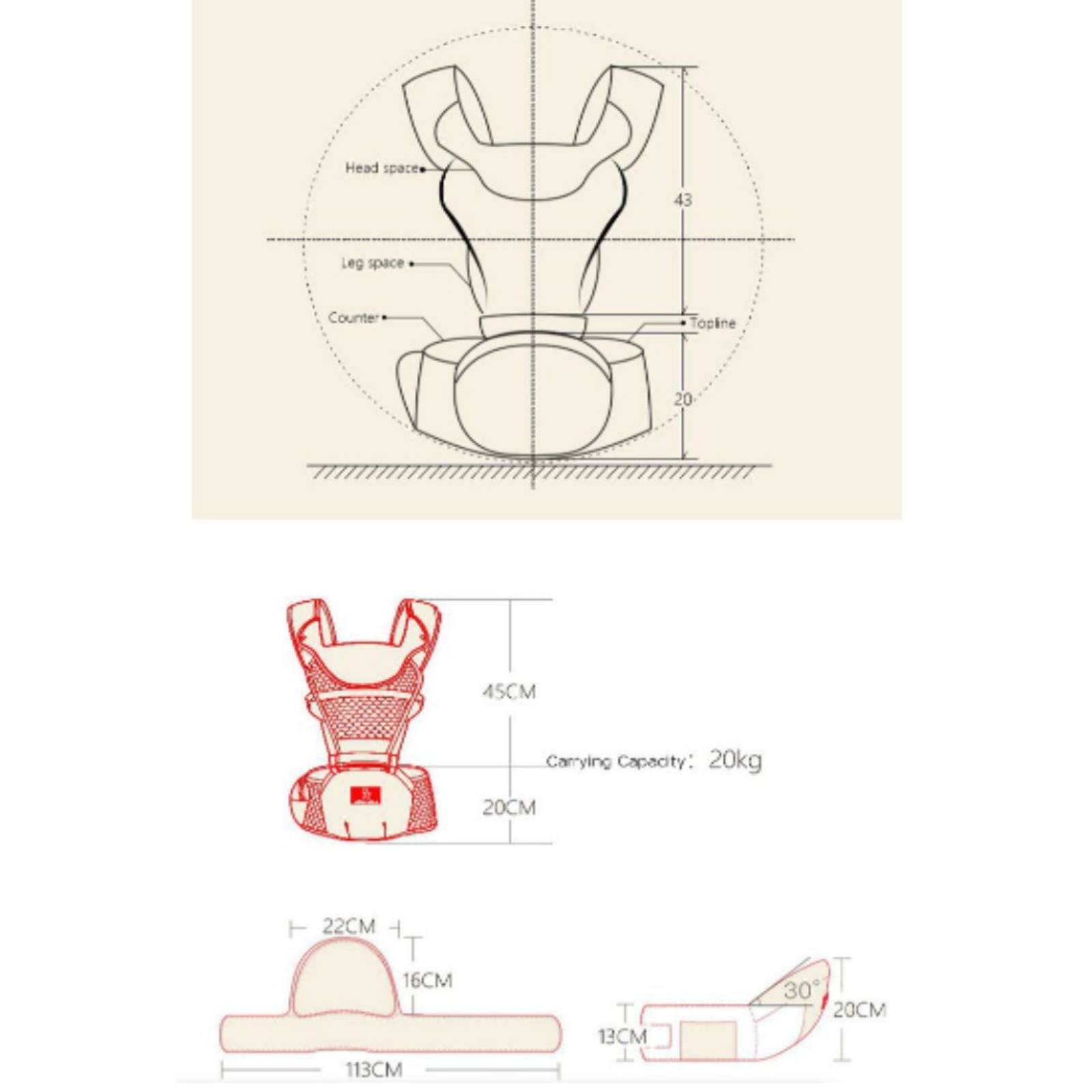 Cangurera Portabebé Mochila Ergonómica Bebe Seat 6 En 1