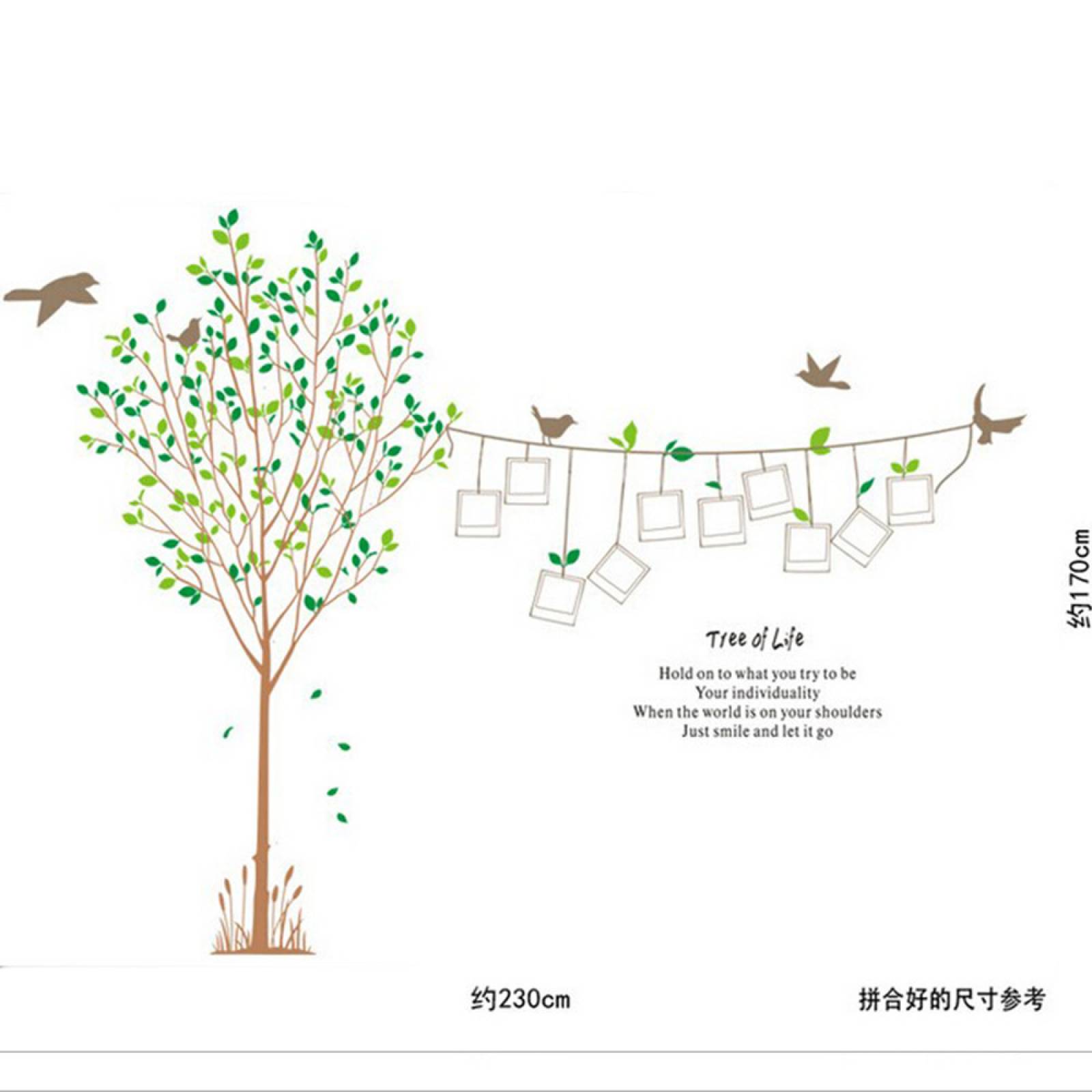 Vinil Decorativo Árbol Grande Porta Retratos Sala Habitación