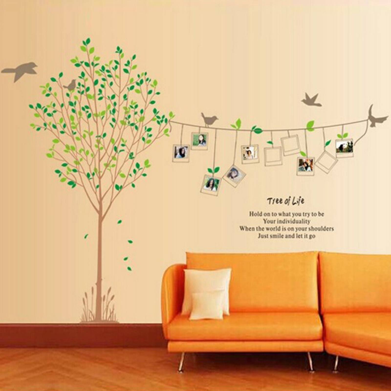Vinil Decorativo Árbol Grande Porta Retratos Sala Habitación