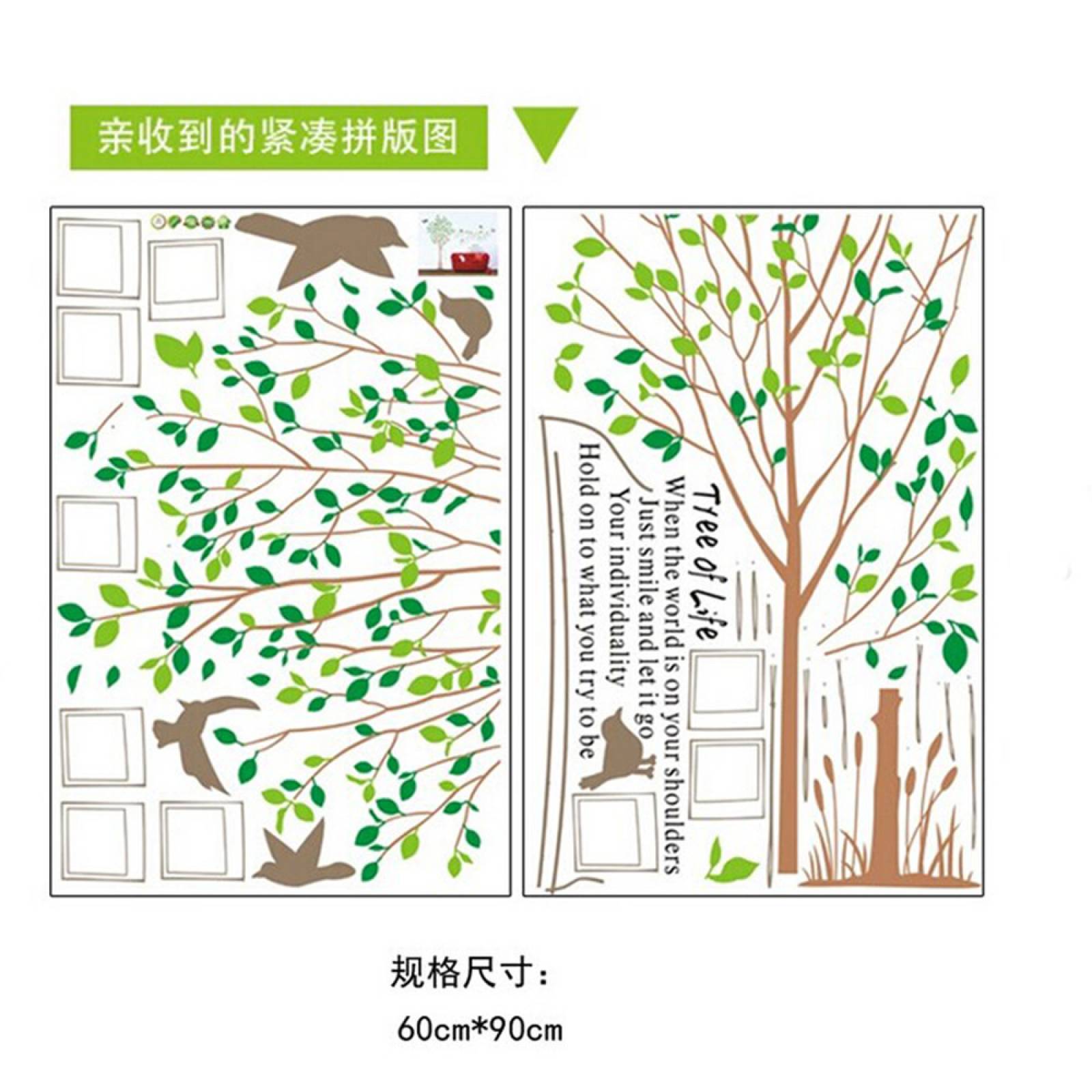 Vinil Decorativo Árbol Grande Porta Retratos Sala Habitación