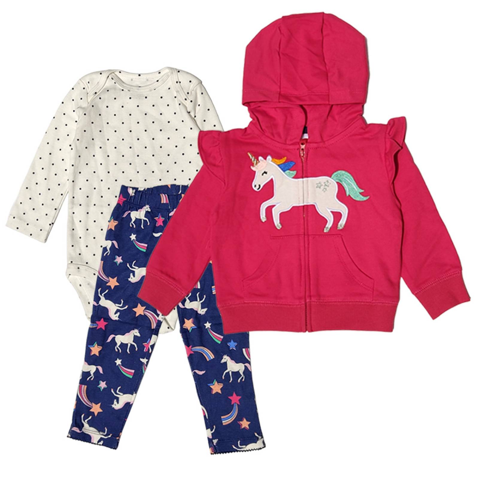 Conjunto para bebes 3pzas Chaqueta Pantalón  Body Niño Niña