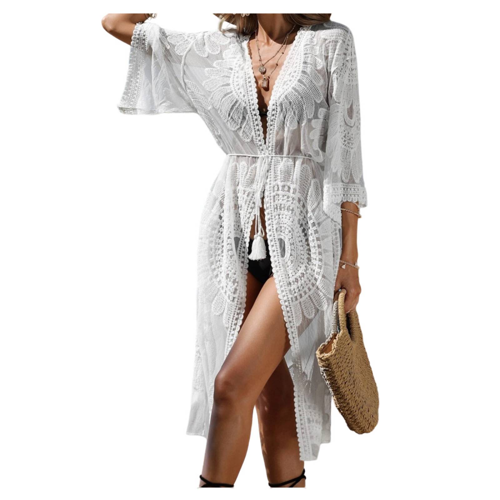 Túnica Kimono Boho Largo Sexy  Blusa  Salida de Playa