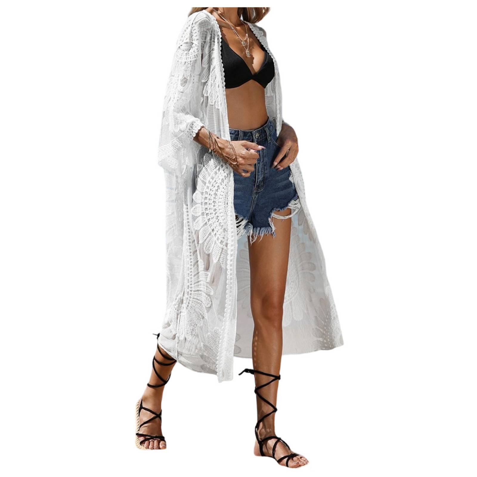 Túnica Kimono Boho Largo Sexy  Blusa  Salida de Playa