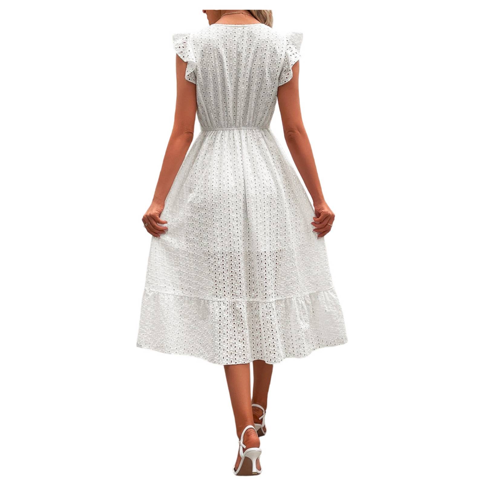 Vestido Blanco Casual de Playa o Fiesta Dama Mujer Bohemio