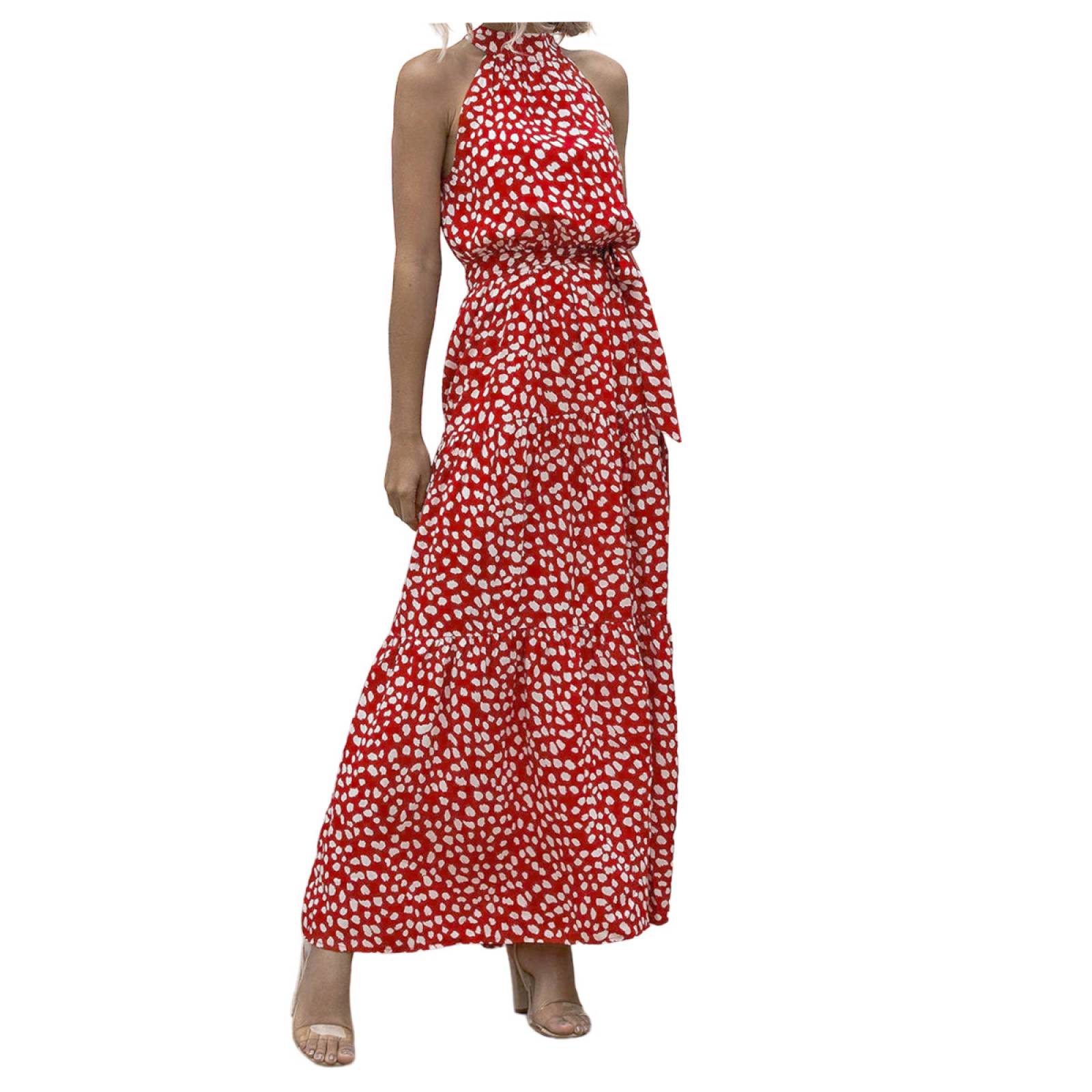 Maxi Vestido De Dama Estampado de Fiesta Paya Casual