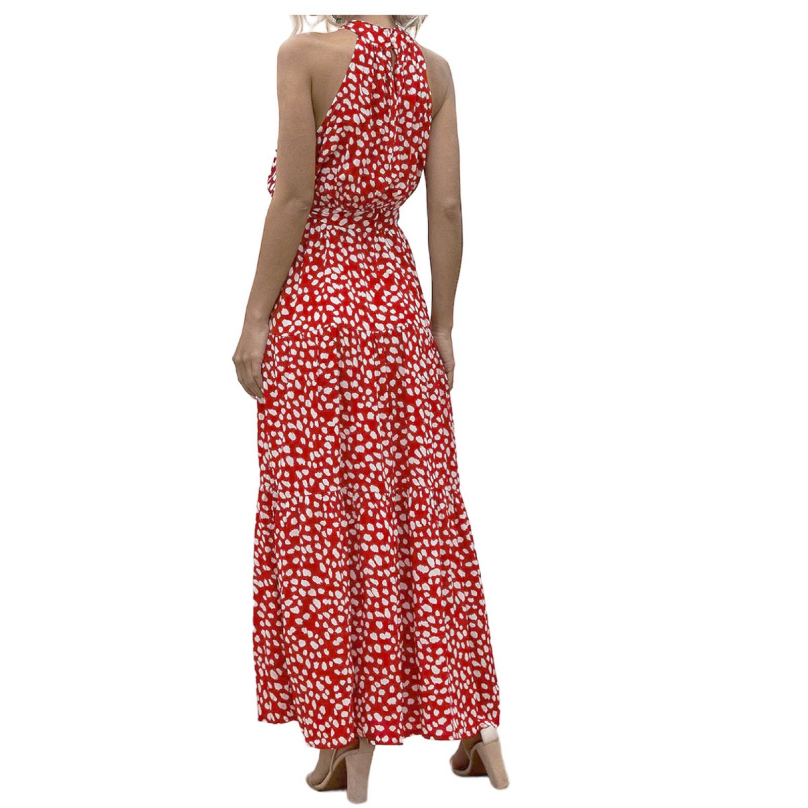 Maxi Vestido De Dama Estampado de Fiesta Paya Casual