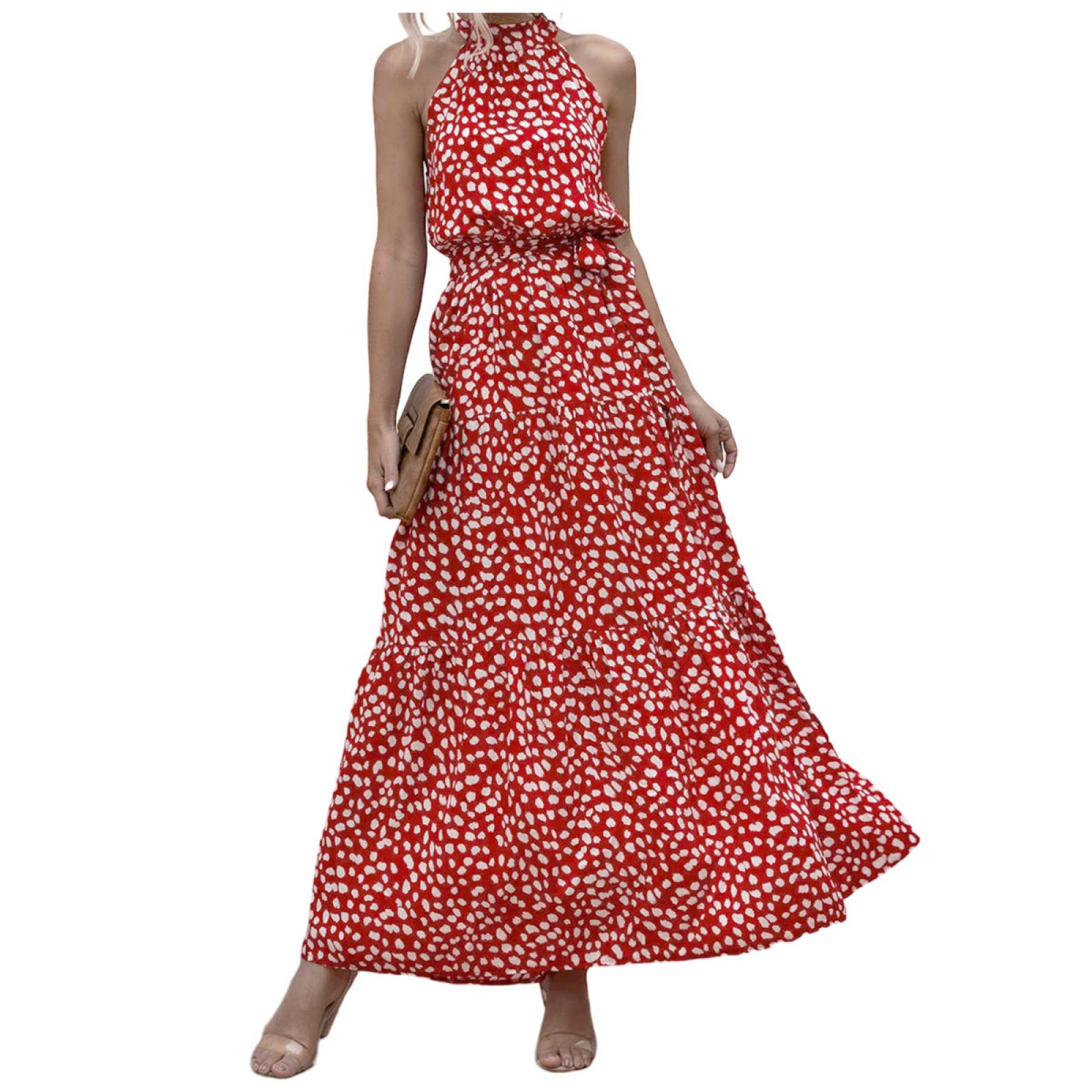 Maxi Vestido De Dama Estampado de Fiesta Paya Casual