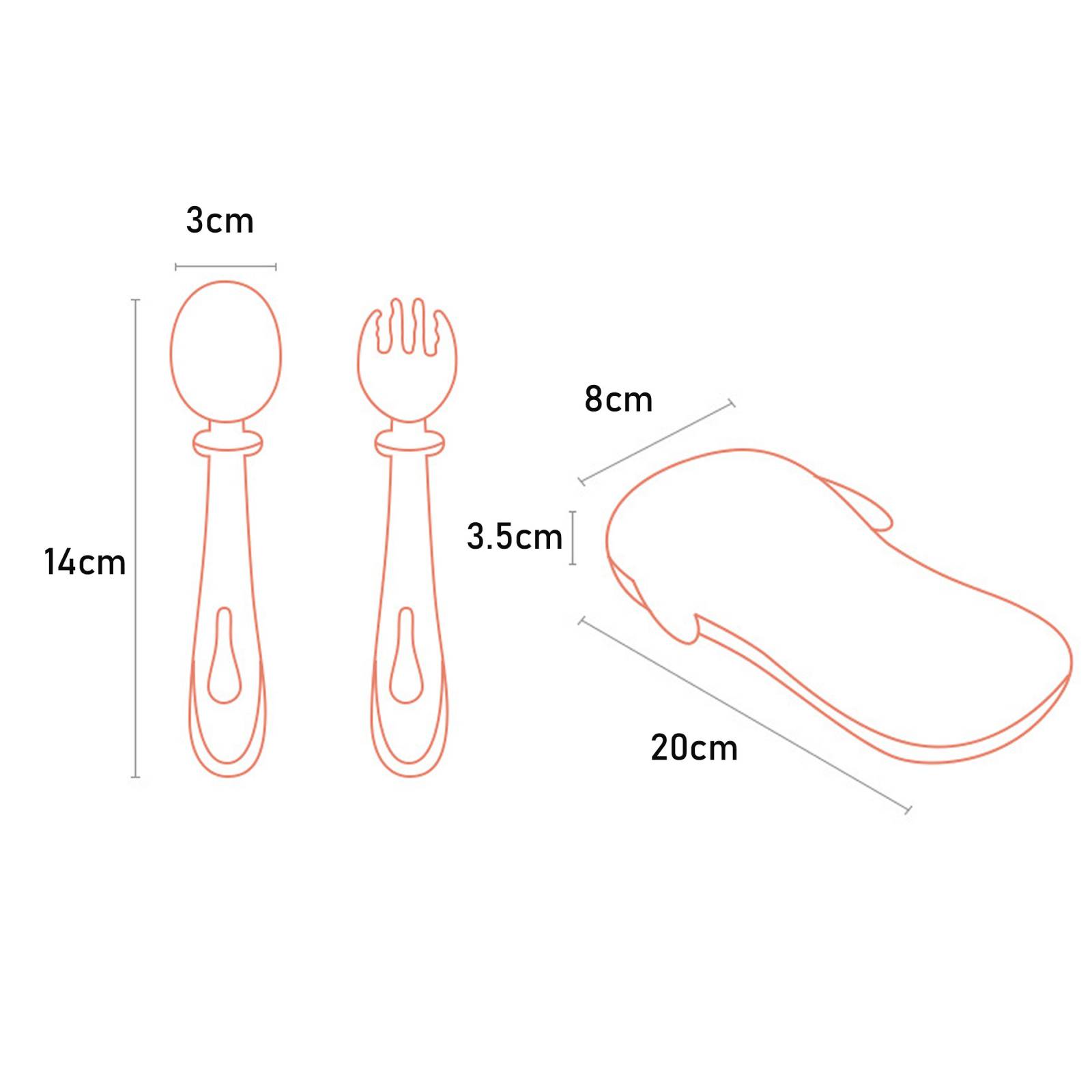 Cubiertos Silicona Flexible Niño Bebe Portatil Viaje Escuela