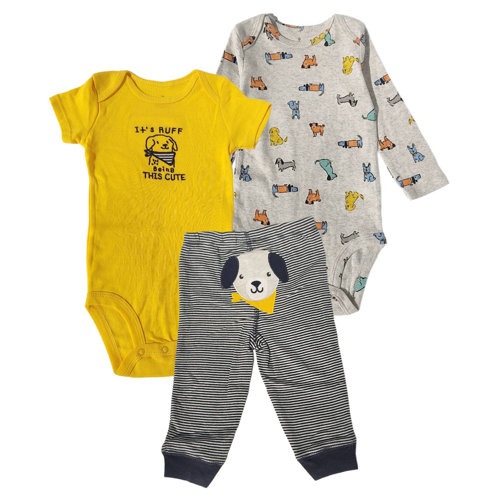 Conjunto 3 pzas Ropa de Bebé Pañalero Pantalón Niño Niña