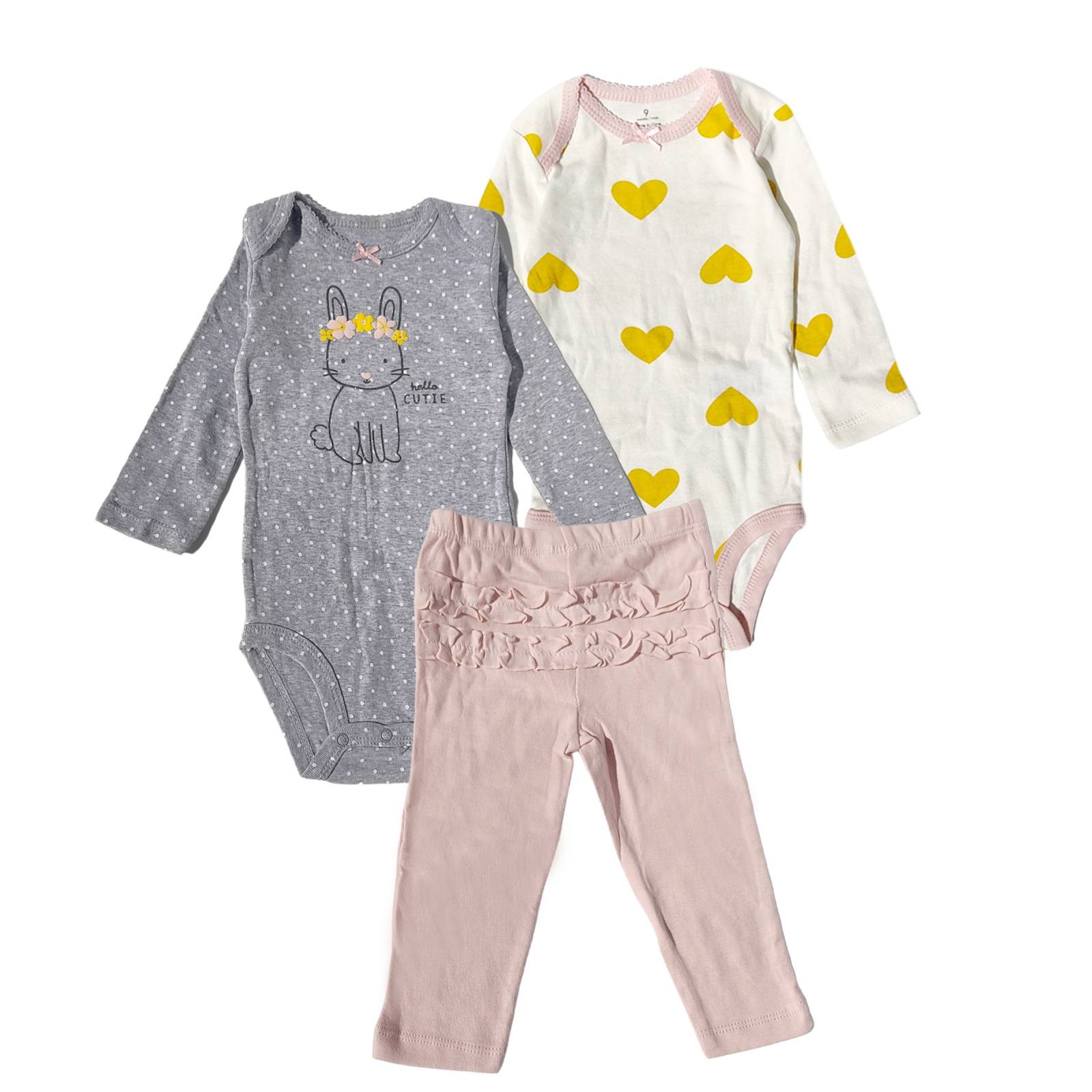 Conjunto 3 pzas Ropa de Bebé Pañalero Pantalón Niño Niña