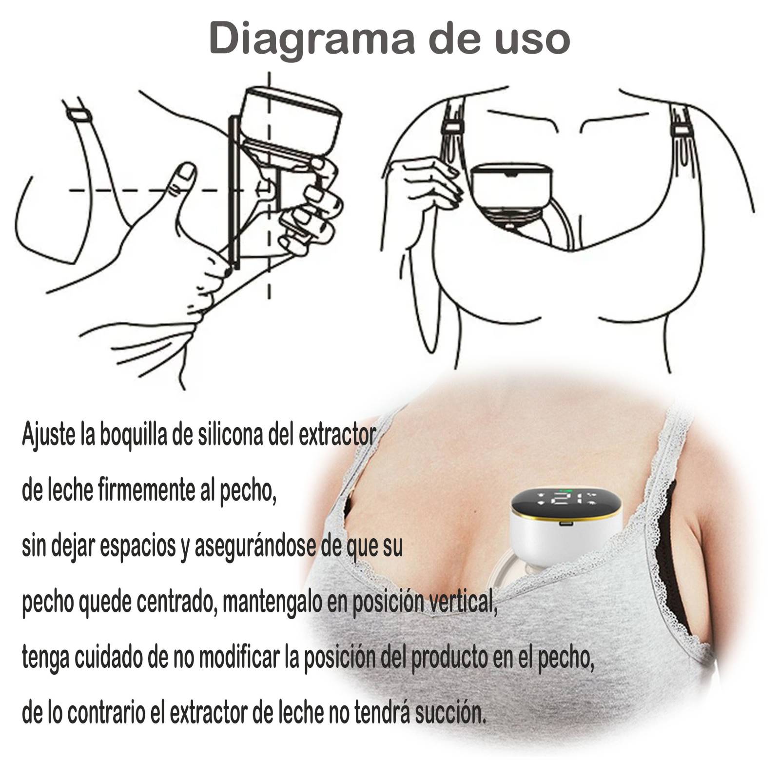 Extractor Leche Eléctrico Portátil Manos Libres Inalambrico