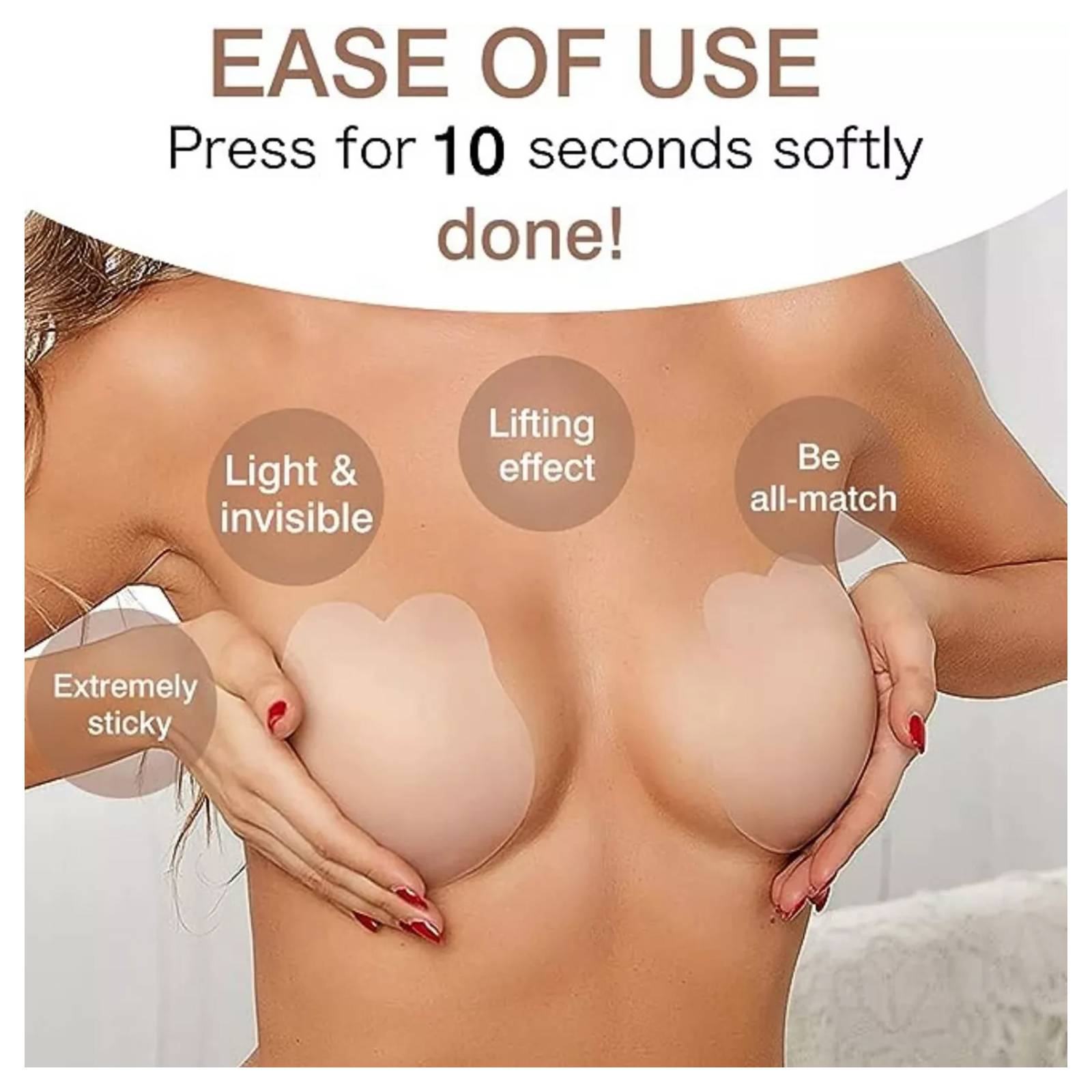 Boob Tape Cubre Pezón Pezonera Silicon Levanta Busto 1 Par