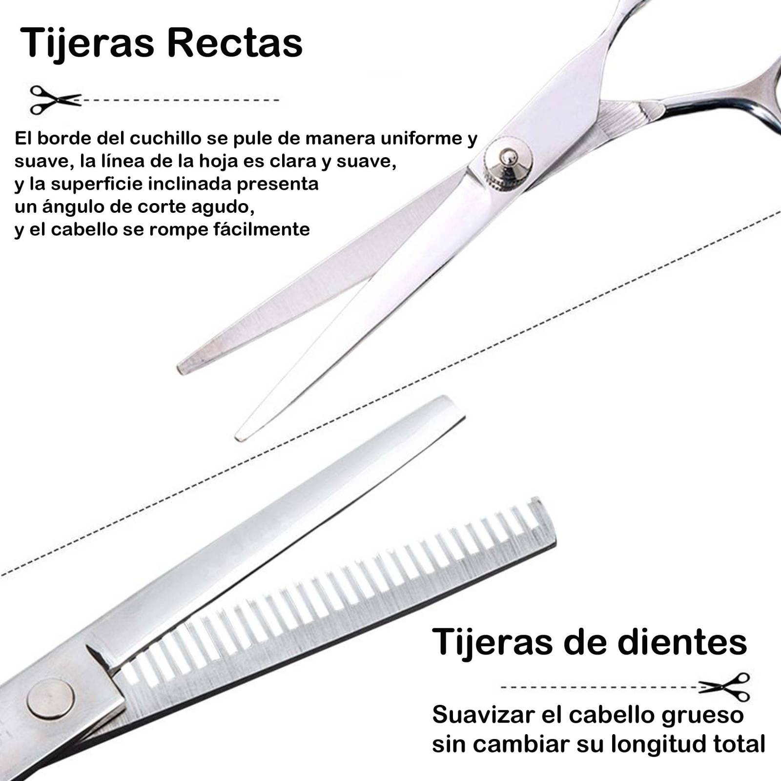 kit Tijeras Para Cabello Estilista Barbero Profesional 10pza