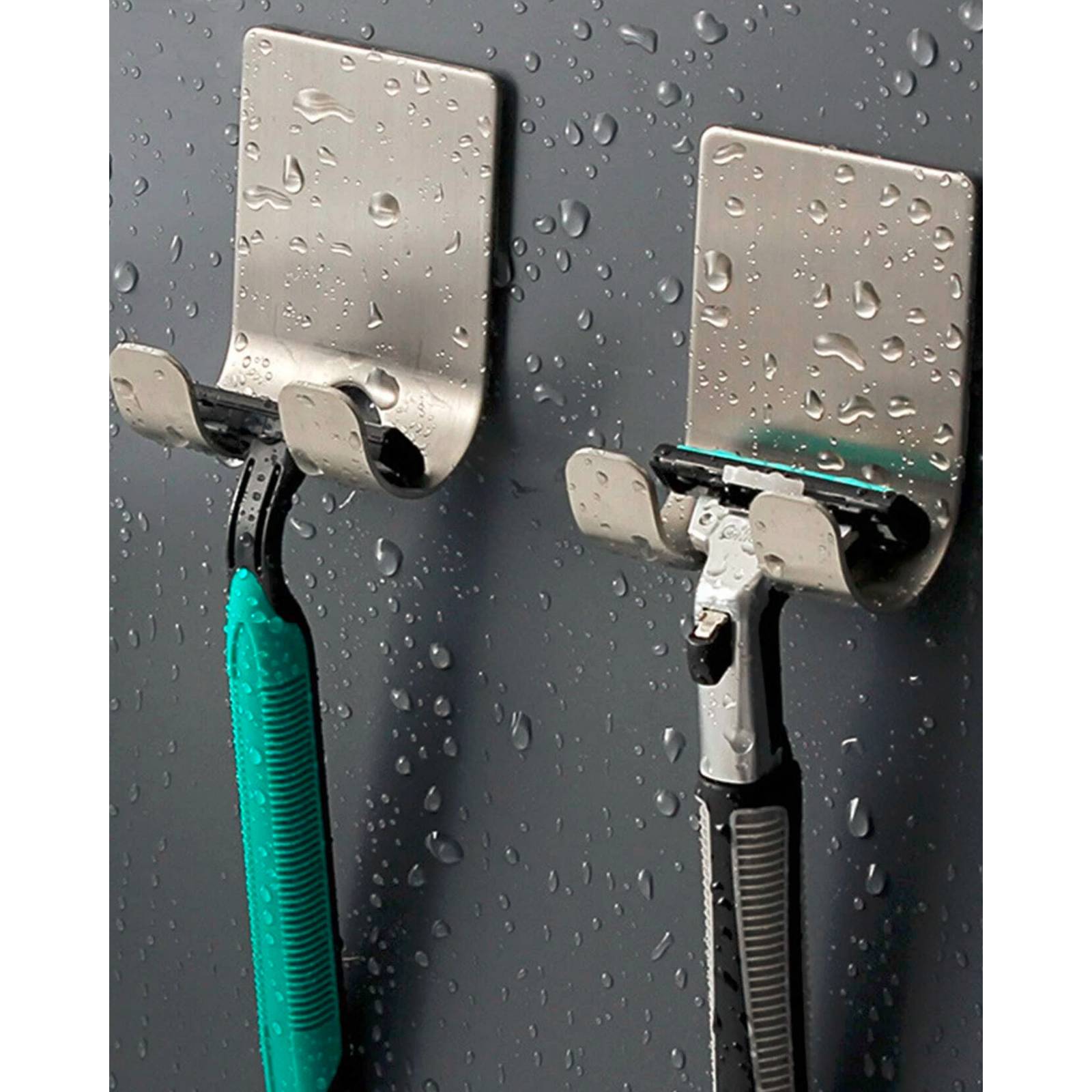 Soporte Acero Inoxidable Para Rastrillo Impermeable 2 pzas