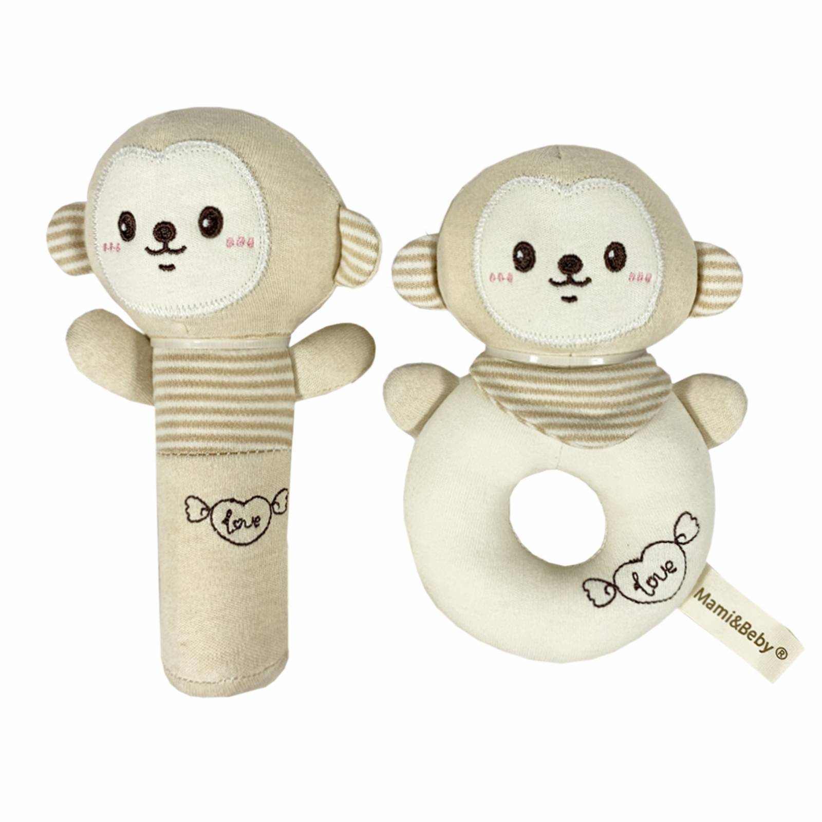 Set De 2 Sonajas Para Bebe Juguete Peluche Felpa Extra Suave