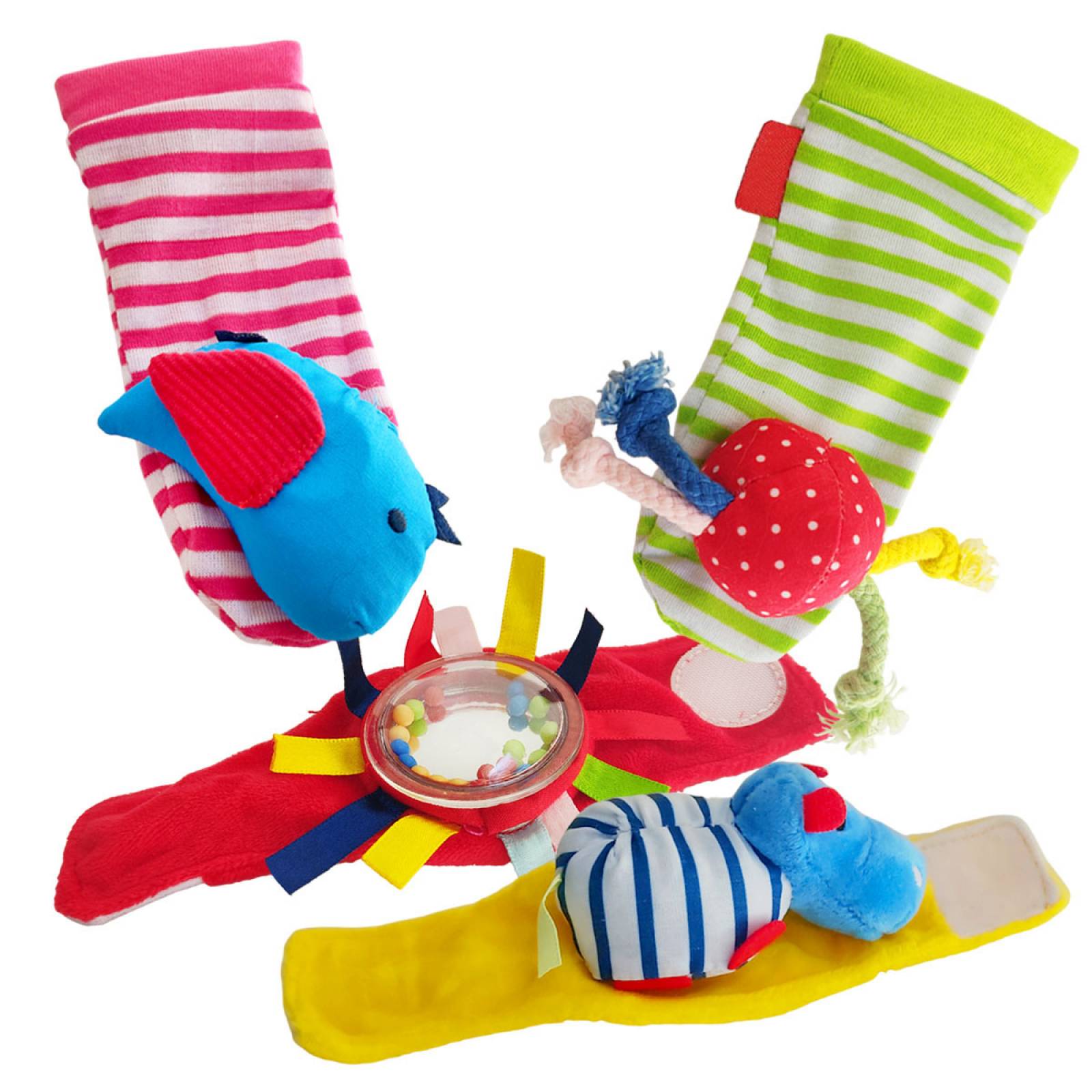 Set Calcetines Pulseras Sonajero Juguete Estimulación Bebé