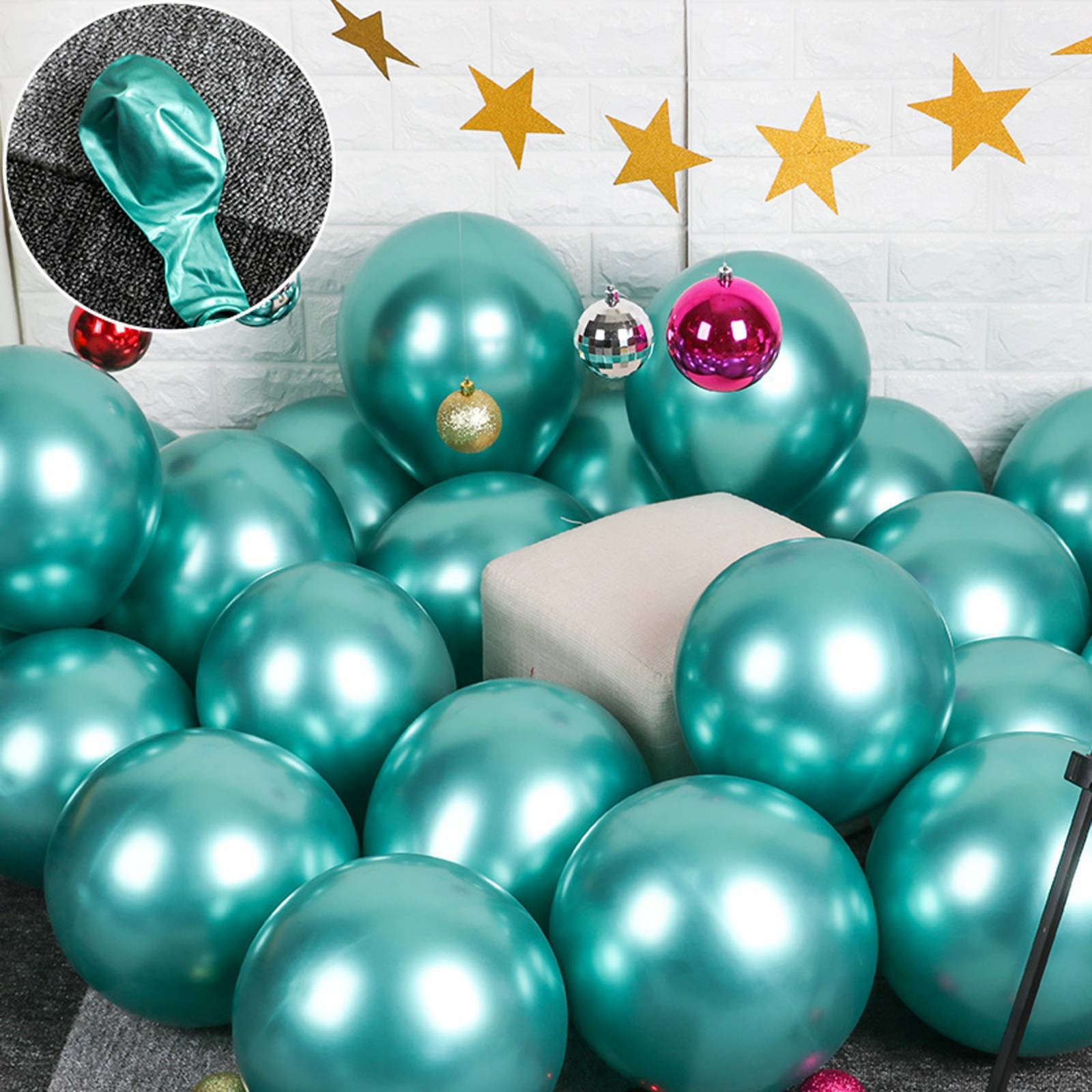 50 Globos Metálicos Cromados Decoración De Fiesta Cumple