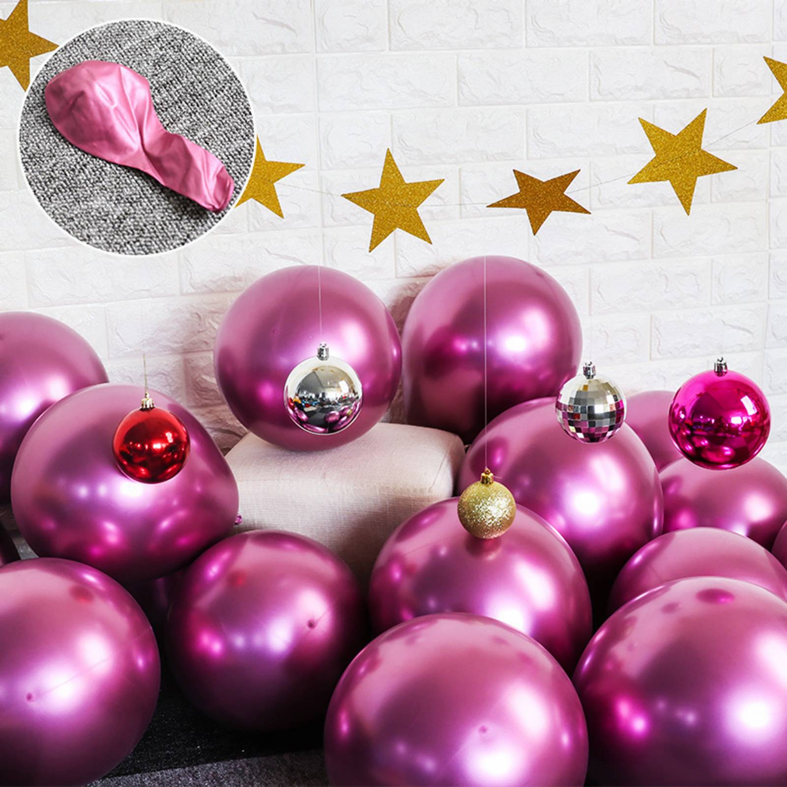 50 Globos Metálicos Cromados Decoración De Fiesta Cumple