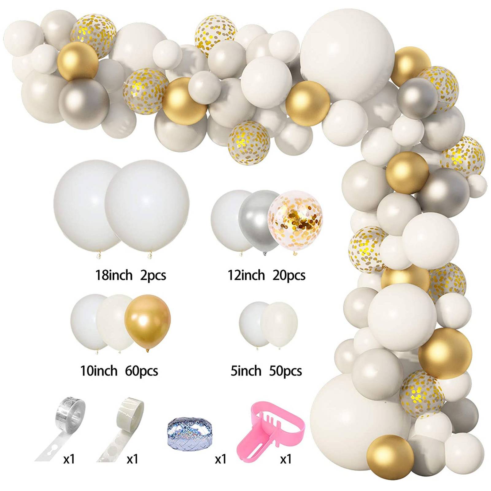 Kit de Globos Decoración Fiesta Bautizo Cominión Boda