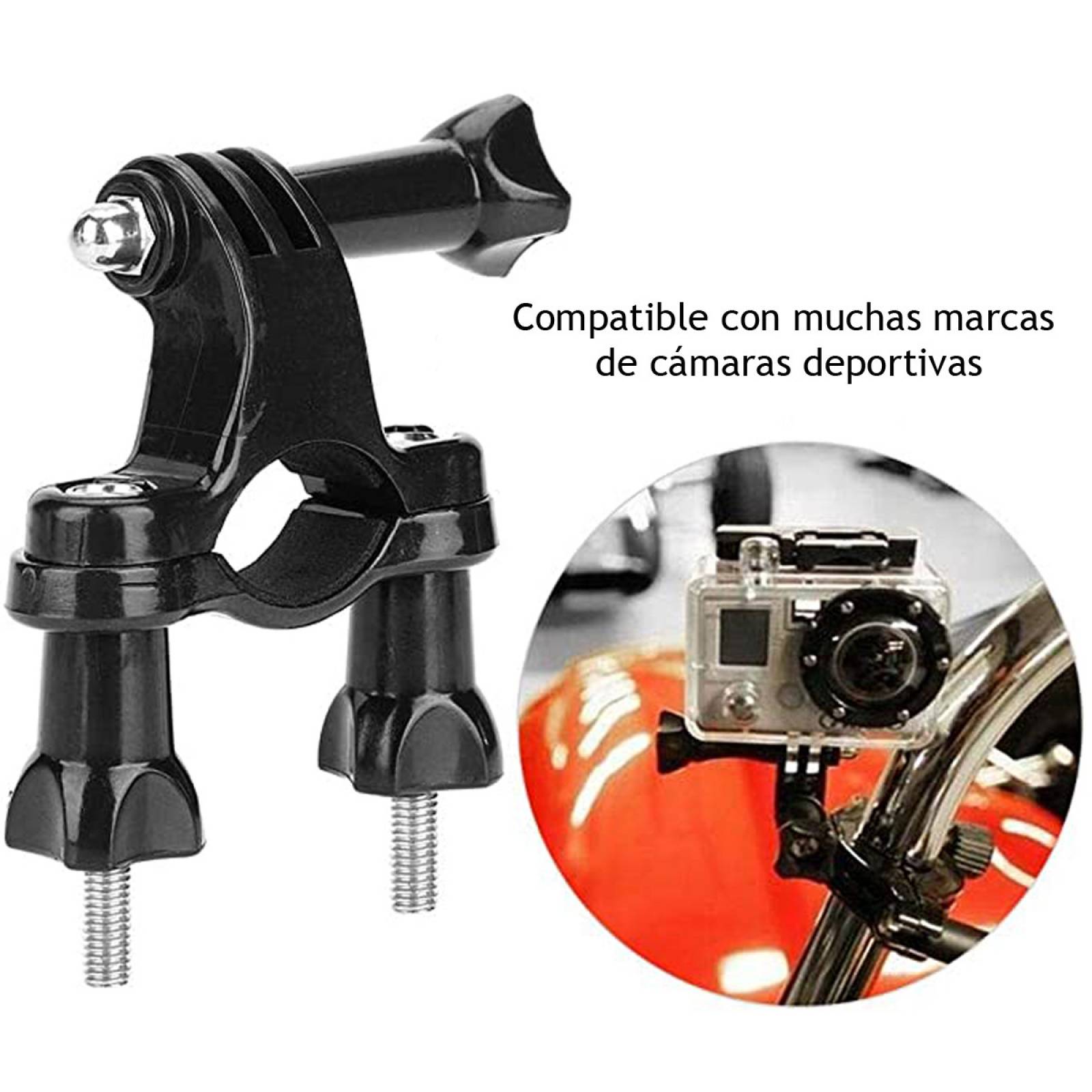 Soporte Adaptador Montura Camara Acción Bicicleta Moto Bike