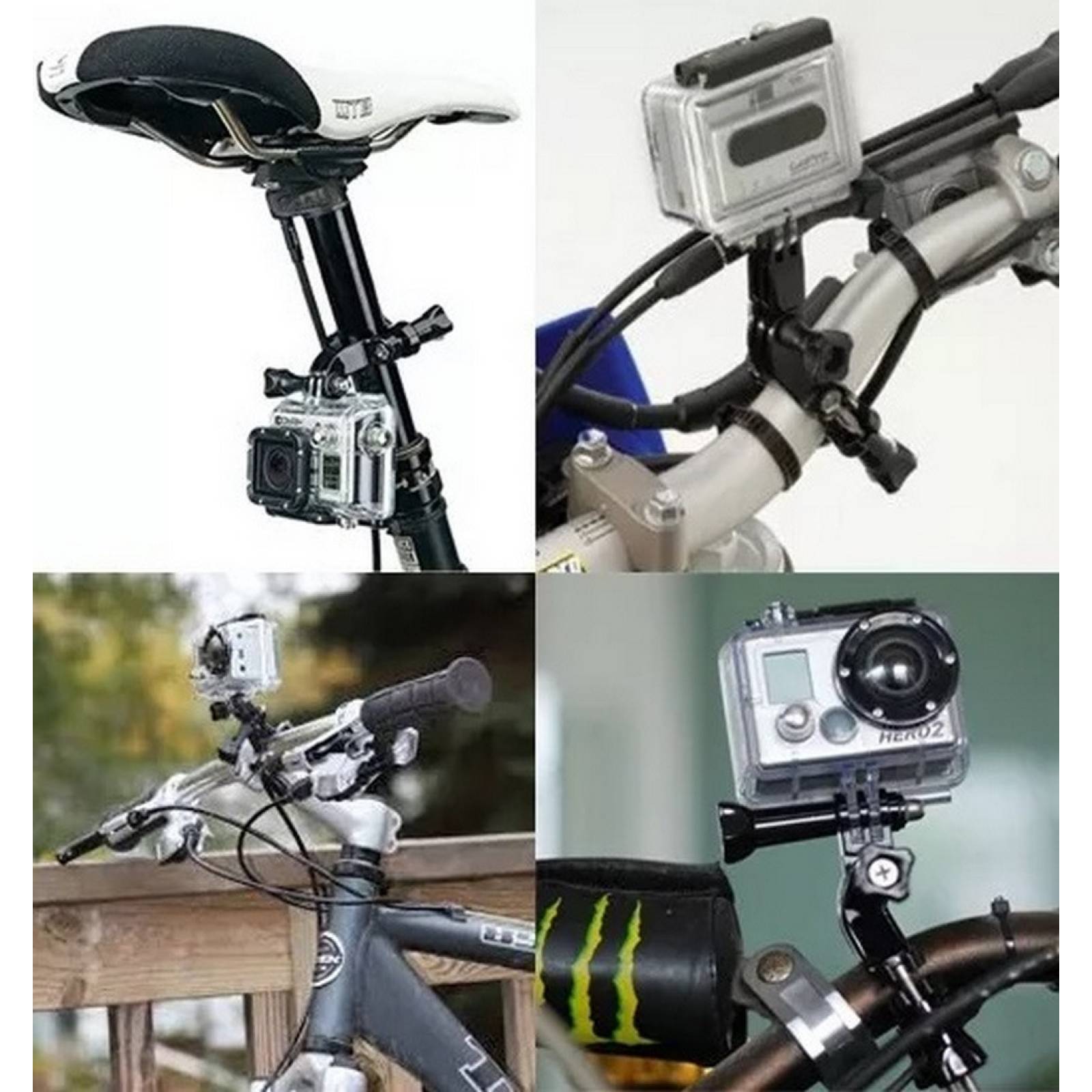 Soporte Adaptador Montura Camara Acción Bicicleta Moto Bike