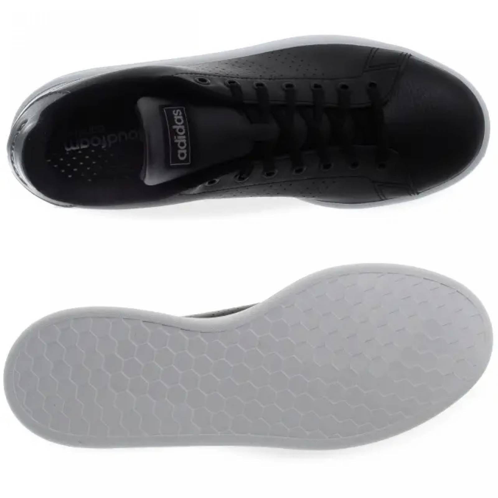 Tenis Casual Adidas Advantage F36431 Negro suela blanca Original!