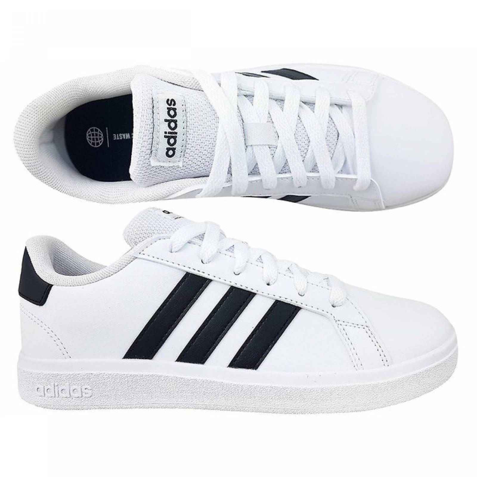 Tenis Casual Adidas Grand Court 2.0 K GW6511 Color Blanco Original!