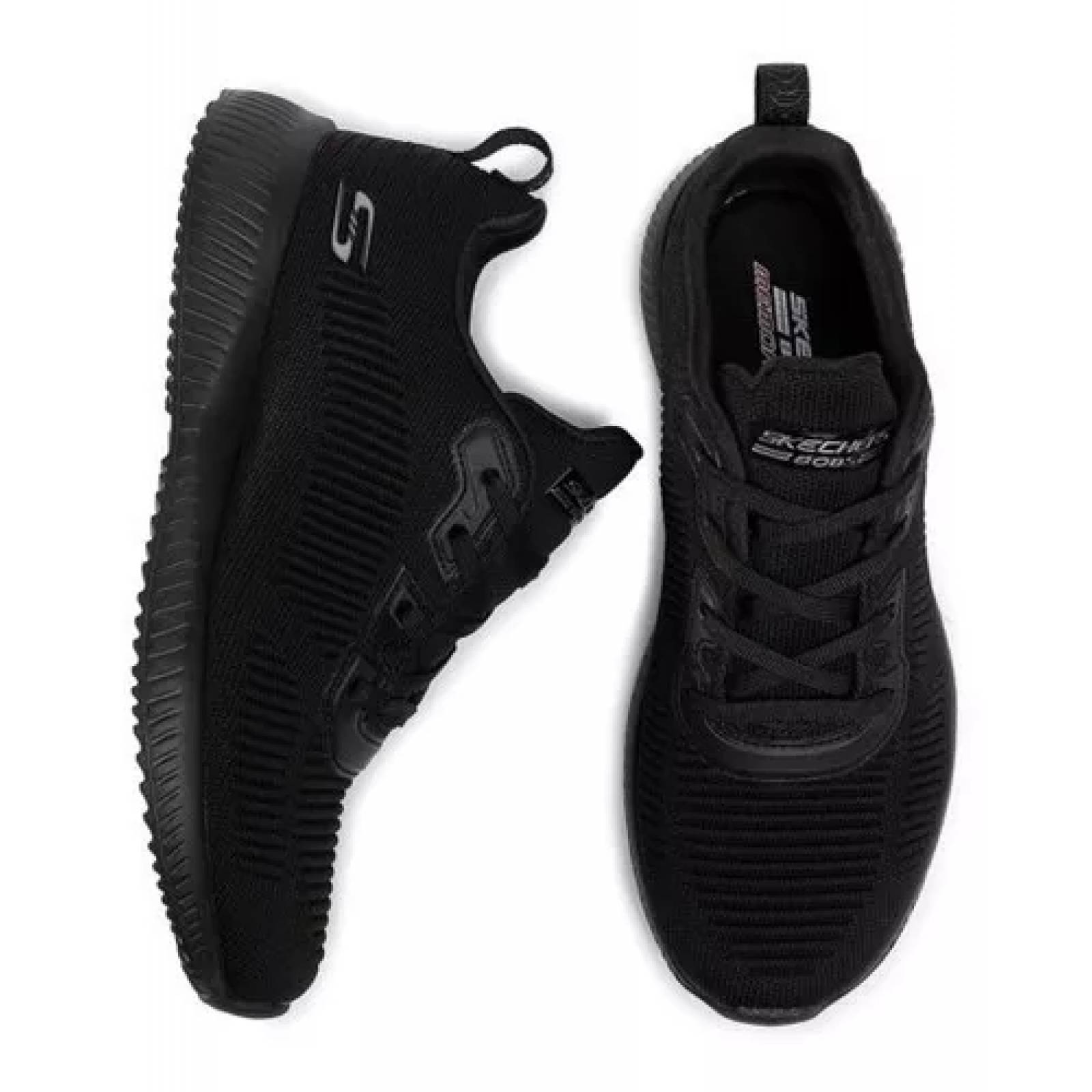 Tenis Deportivo Skechers Bobs Sport Squad 32504/BBK Negro Original!