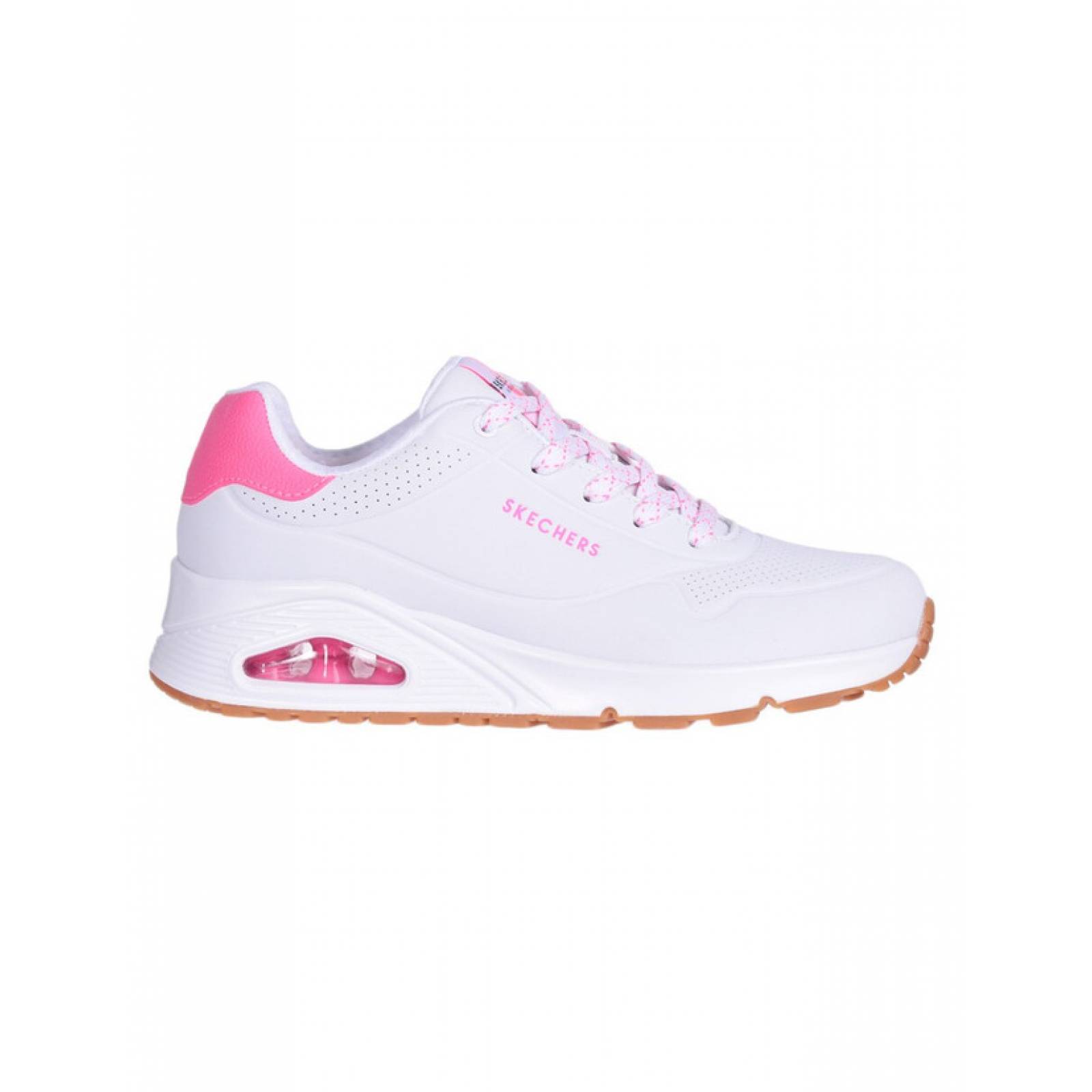 Tenis Skechers Uno Hit Pop 155370/WHPK Color Blanco Original!