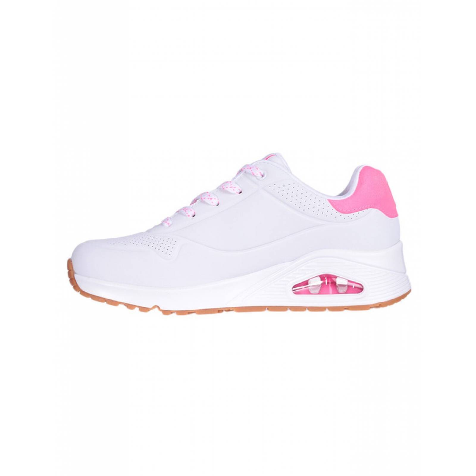 Tenis Skechers Uno Hit Pop 155370/WHPK Color Blanco Original!