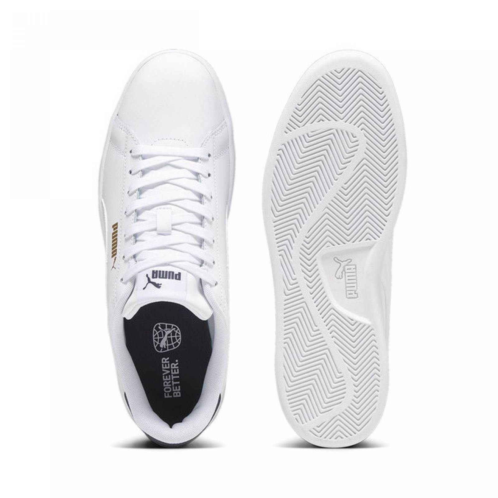 Tenis Casual Puma Smash 3.0 Color Blanco Marino Para Hombre