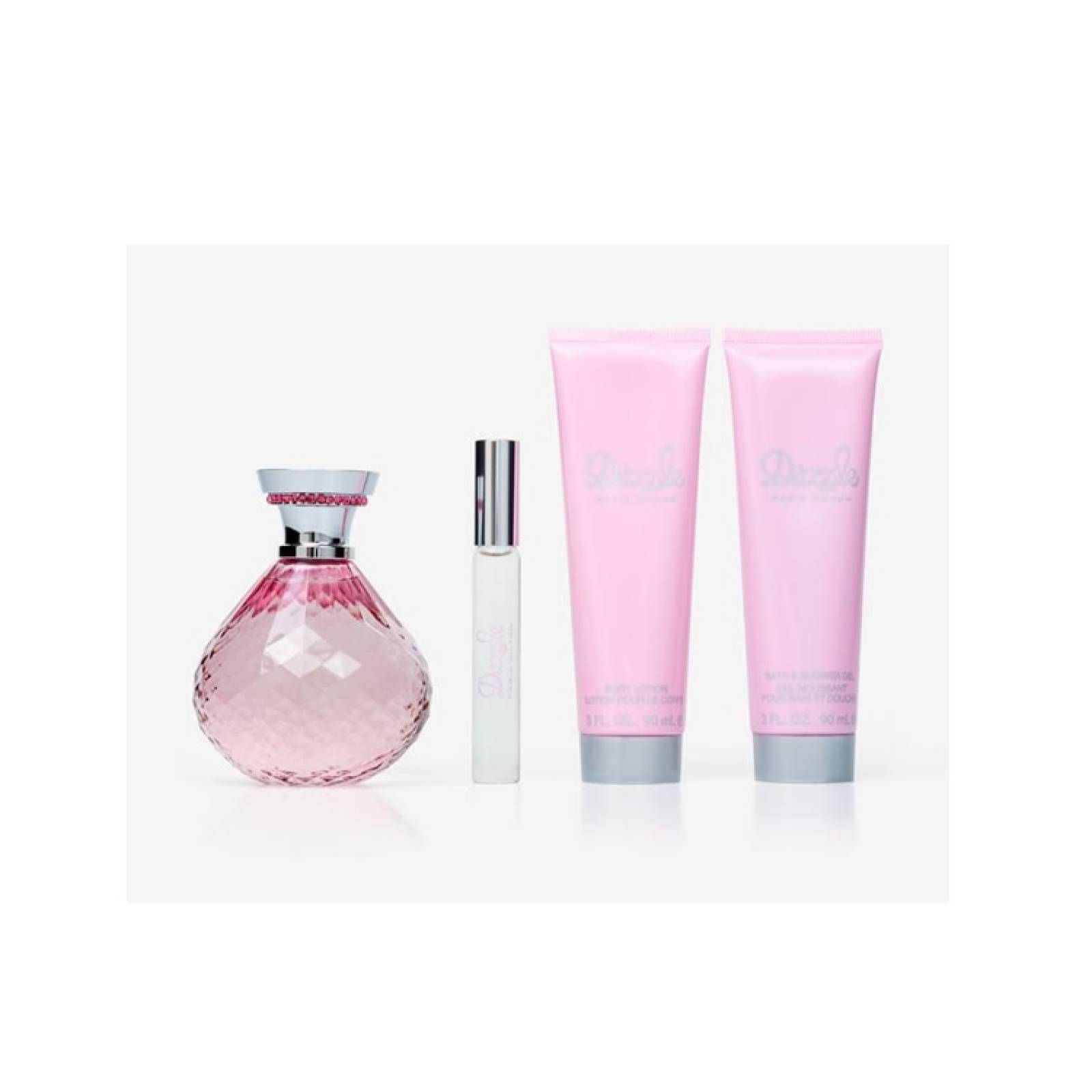 Kit Perfume Dama Paris Hilton Dazzle Eau de Toilette 100 ml 4 Pzas - Rosa