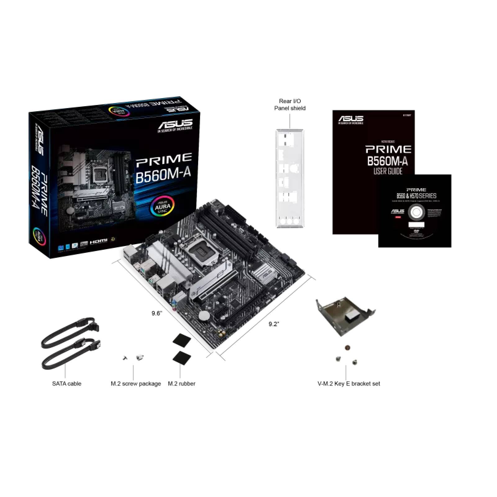 Tarjeta Madre ASUS (PRIME B560M-A AC) SOCKET 1200 11A,4*DDR4 5000,HDMI,2*DP,AURA SYNC,WIFI,BT5,MICRO A