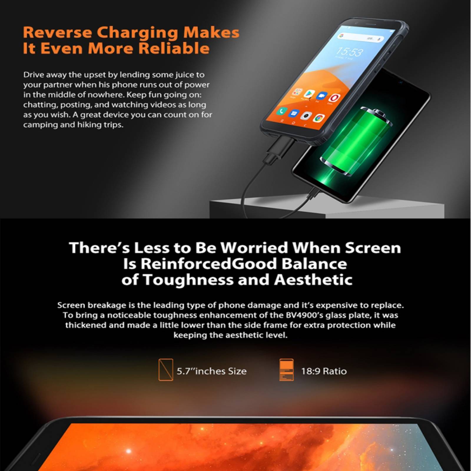 Celular Blackview Bv4900 Pro  4gb Ram +64 Gb Rom Naranja 