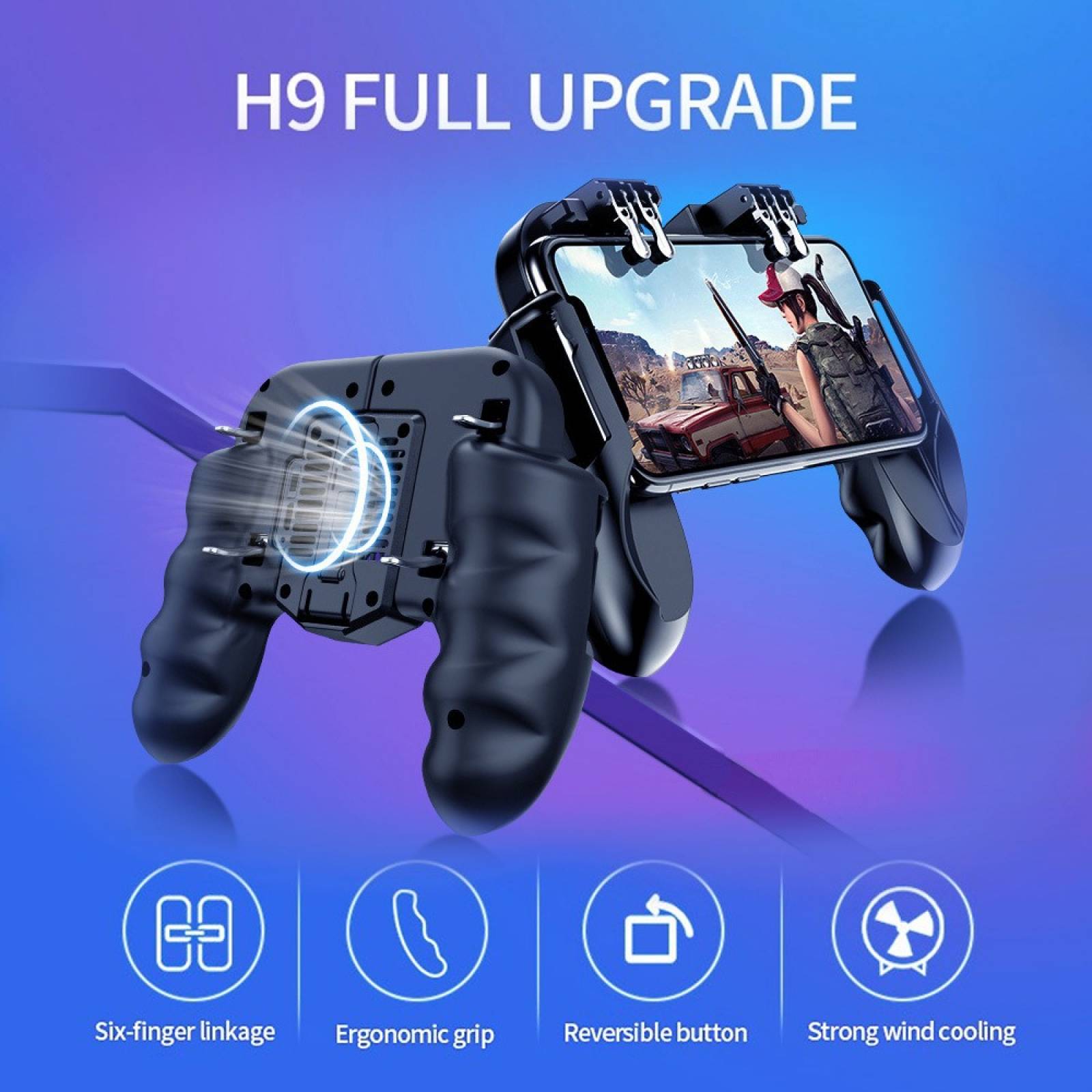 Gamepad H9  Celular Gamer Enfriador 6 dedos