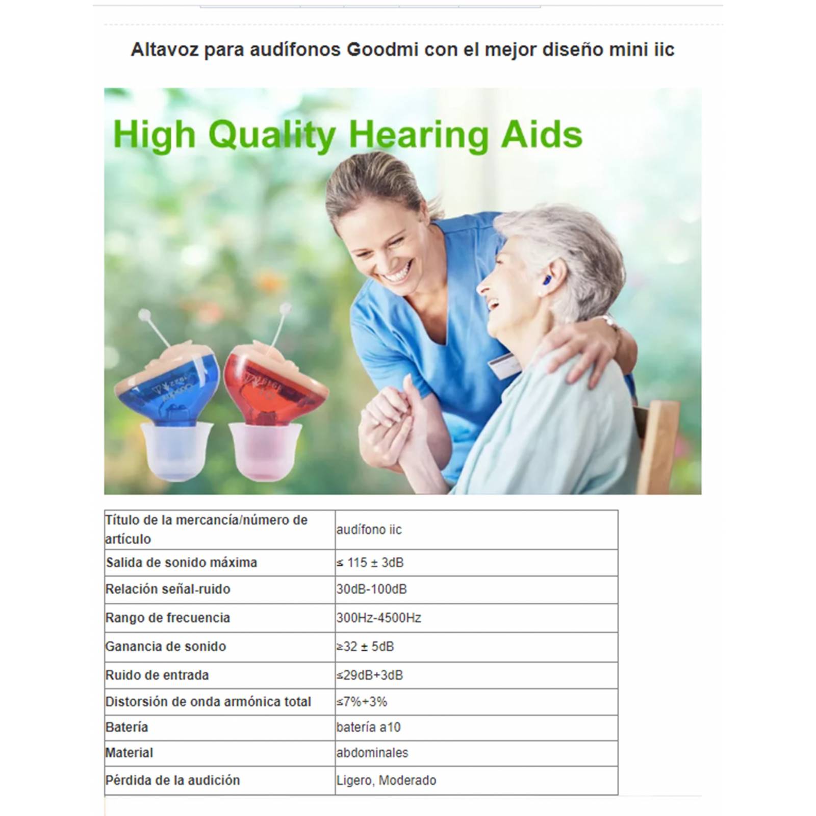 Amplificador de Audio Aparato para Sordera C/ Bateria SEROUNDER GM910